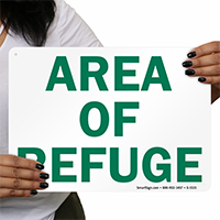 Area Of Refuge Tactile Touch Braille Sign
