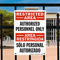 Bilingual Restricted Area Sign