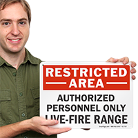 Restricted Area Live-Fire Range Sign