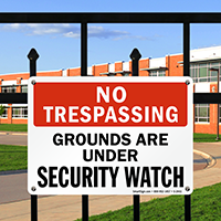 No Trespassing Grounds Sign