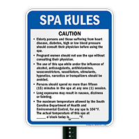 South Carolina Spa Rules Sign