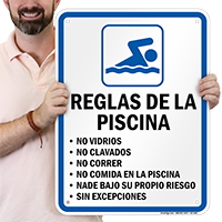 Spanish Pool Rules, No Diving Sign