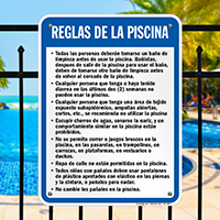 Spanish Pool Rules, Shower Before Entering Sign