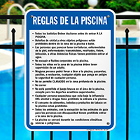 Spanish Pool Rules Sign