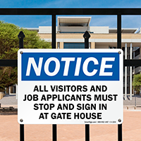 All Visitors, Job Applicants Sign In Sign