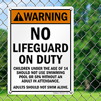 Warning No Lifeguard on Duty
