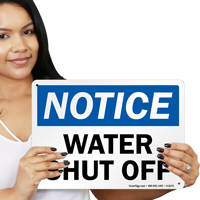 Water Shut Off Sign