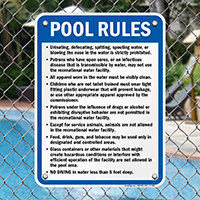 Pool Rules Sign for West Virginia
