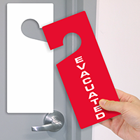 Evacuated Plastic Door Hang Tag