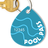 Pool Passes In Water Drop Shape, Blue Swirls