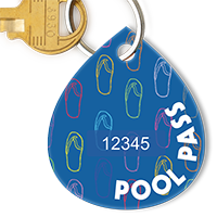 Pool Pass In Water Drop Shape, Colorful Sandals