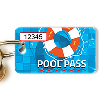 Pool Pass In Rectangular Shape, Lifesaver Print