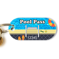 Pool Pass In Oblong Circle Shape, Summer Vacation