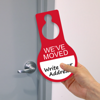 We Have Moved Write-On Address Hang Tag