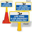 Life Ring Is For Emergency ConeBoss Pool Sign