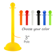 3 in. Pole Stanchions, Heavy Duty