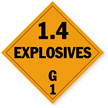 Class 1.4G Explosives Placard