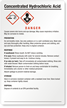 Concentrated Hydrochloric Acid Large GHS Chemical Label