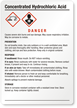 Concentrated Hydrochloric Acid Medium GHS Chemical Label