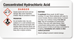 Small Concentrated Hydrochloric Acid GHS Chemical Label
