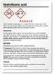 Hydrofluoric Acid Medium GHS Chemical Label