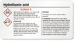 Hydrofluoric Acid GHS Chemical Label, Small