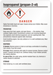 Isopropanol Danger Medium GHS Chemical Label