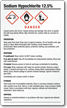 Sodium Hypochlorite 12.5% Chemical GHS Label, 7.75in. x 4.75in.