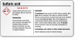 Sulfuric Acid Danger Tiny GHS Chemical Label