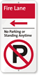 Fire Lane No Parking Anytime Sign with Symbol