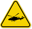 ISO Helicopter Landing Area Symbol Warning Sign