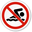No Swimming ISO Prohibition Sign
