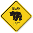 Bear Left Crossing Sign