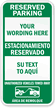 Custom Bilingual Reserved Parking Sign