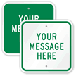 Custom Green Square Template Parking Sign