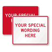 Customizable Horizontal Red Sign