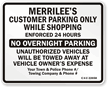 Custom Customer Parking Only Sign