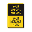 Customizable Split Yellow & Black Template Parking Sign