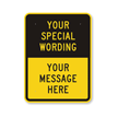 Customizable Split Yellow & Black Template Parking Sign