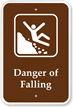 Danger Of Falling Slippery Campground Sign