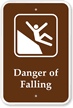 Danger Slippery Falling Campground Sign