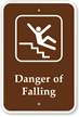 Danger Of Falling From Stairs Campground Sign