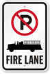 Fire Lane Sign (With No Parking Symbol)