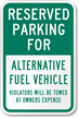 Reserved Parking Alternative Fuel Vehicle Sign