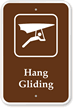 Hang Gliding - Campground, Guide & Park Sign