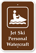 Jet Ski Watercraft - Campground & Park Sign