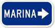 Marina (With Right Arrow) Sign