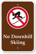 No Downhill Skiing - Campground & Park Sign