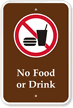 No Food Or Drink Campground Sign