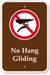 No Hang Gliding   Campground & Park Sign